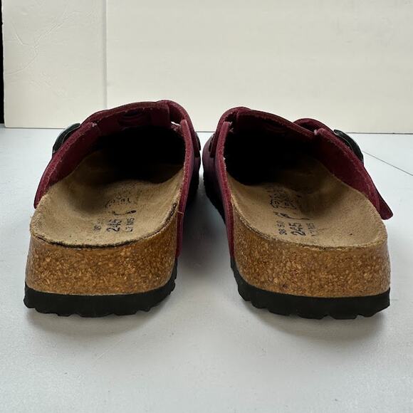 Birkenstock Birkis Boston Clog Womens 38EU 7US Burgundy Slip On Mule Comfort - Picture 5 of 11
